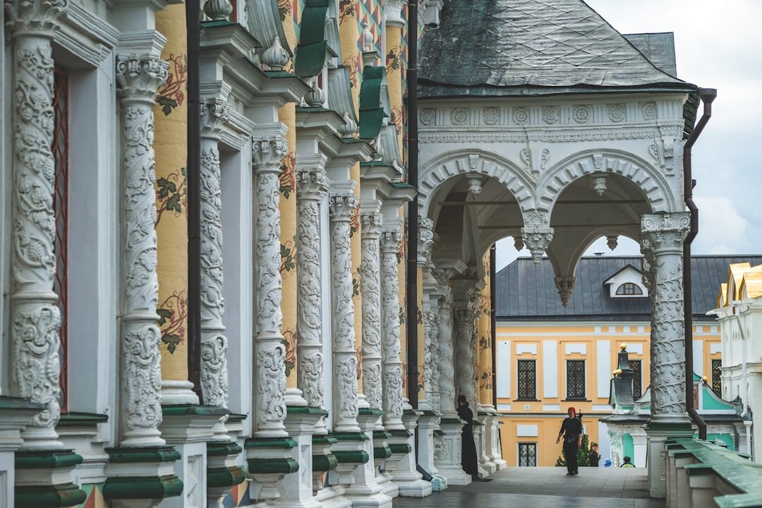 Colorful colonnade of a historic Slovak spa town
